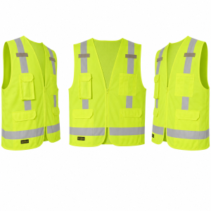 Radians SV7G4X Class 2 Safety Vest Green 4XL Solid Front Mesh Back Surveyor Hi-Vis ANSI